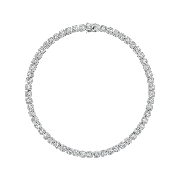 Item | Buy Cushion and Baguette Cut Lab Grown Diamond Necklace in 18KT Gold | SPOP Enterprise Global